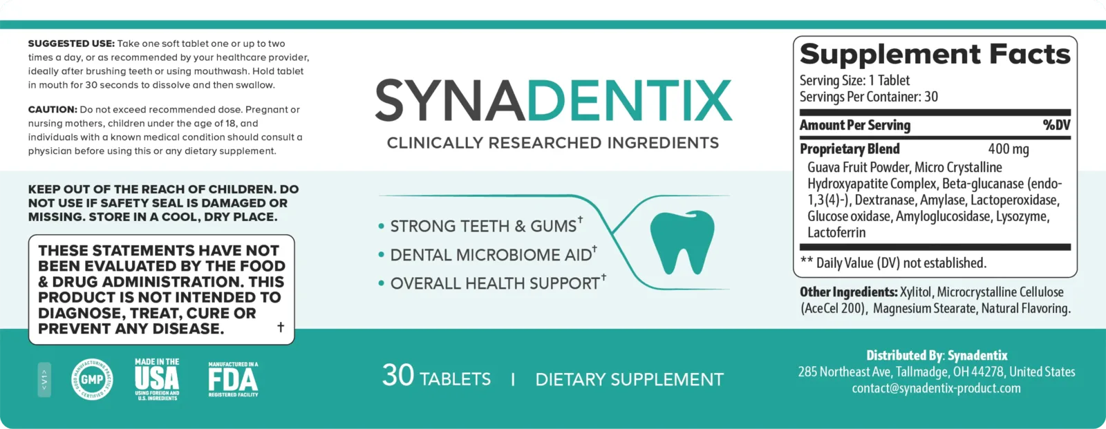 Synadentix Formula Label
